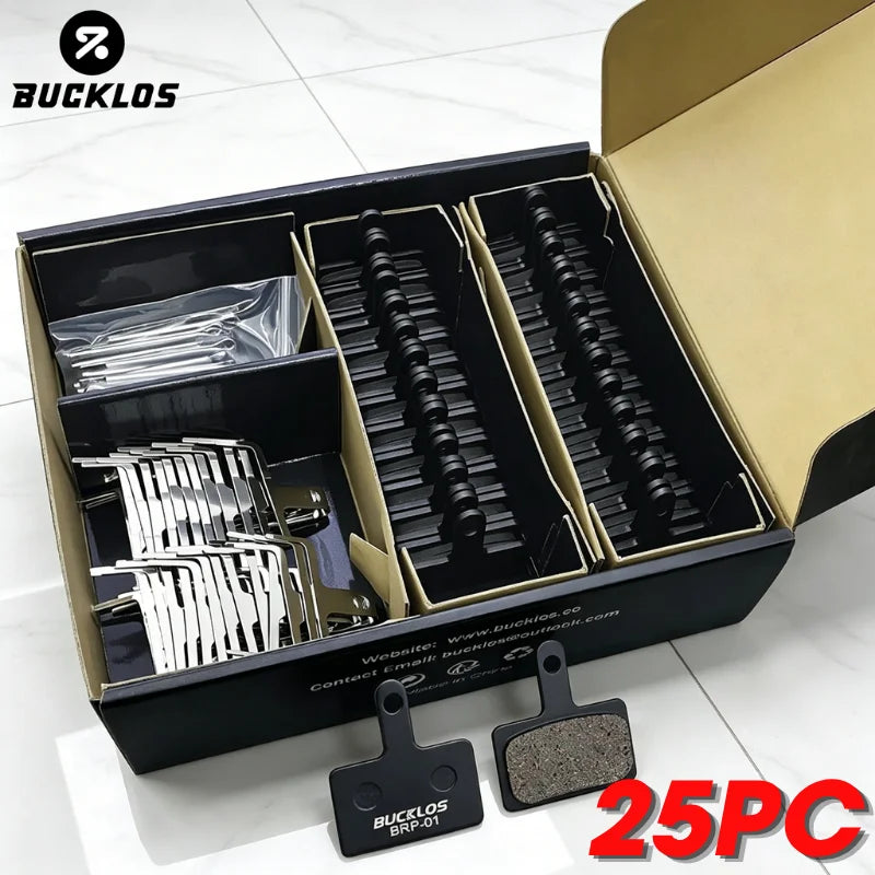 25 Pair BUCKLOS Brake Pads Bicycle Disc Brake Pad Resin/Meta