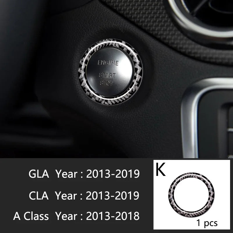 Carbon Fiber For Mercedes A GLA CLA Class W176 X156 C117 Car Interior Gearshift AC CD Panel Door Armrest Cover Trim Accessories
