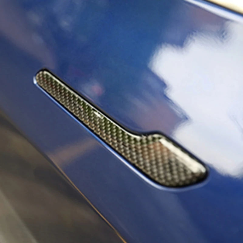Car Door Handle Anti-scratch Sticker Real Carbon Fiber Trim 