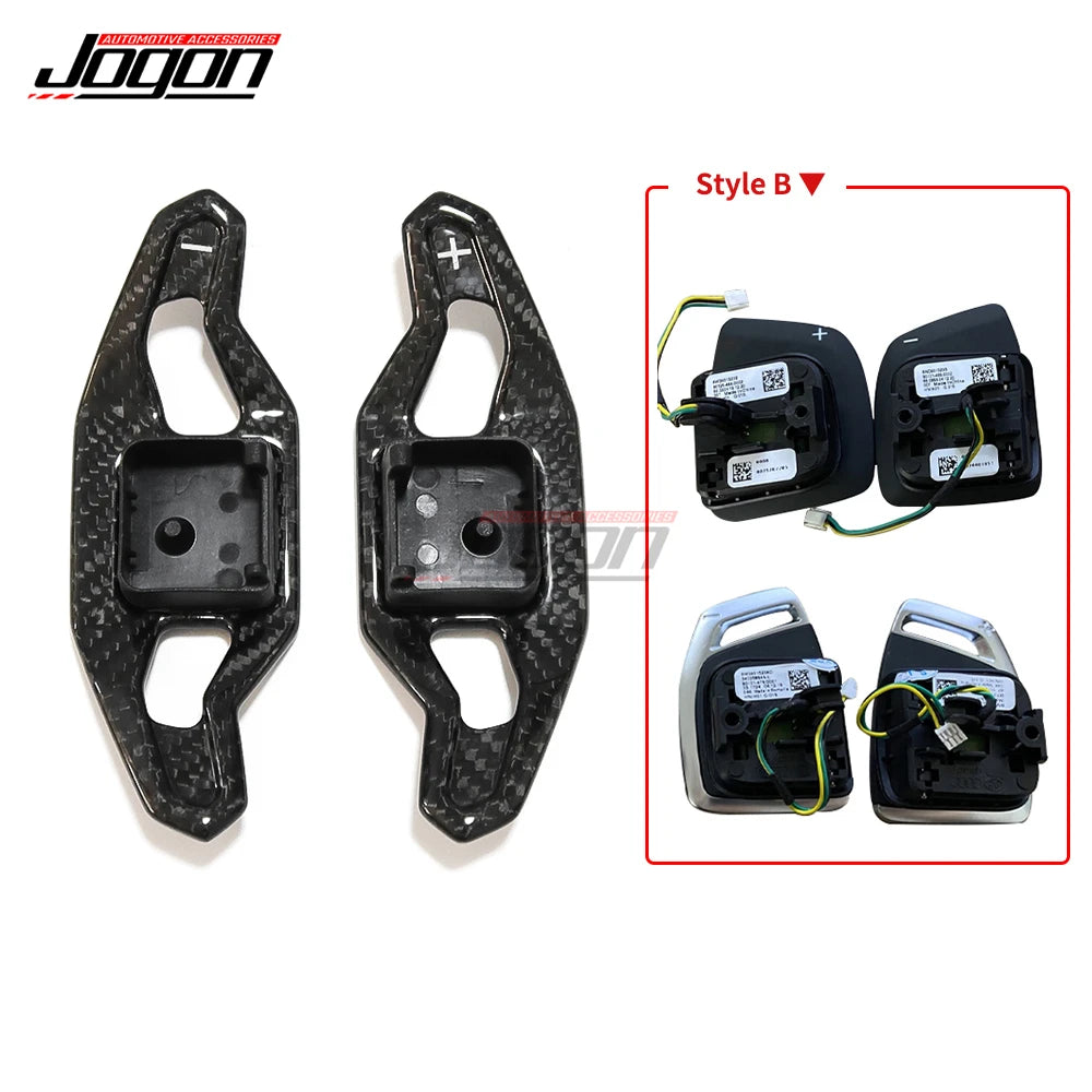 For AUDI A3 8Y S3 RS3 2020 2021 2022 Replace Steering Wheel Shift Paddle Shifter Cover Trim Metal Alloy & Carbon Fiber Car Parts