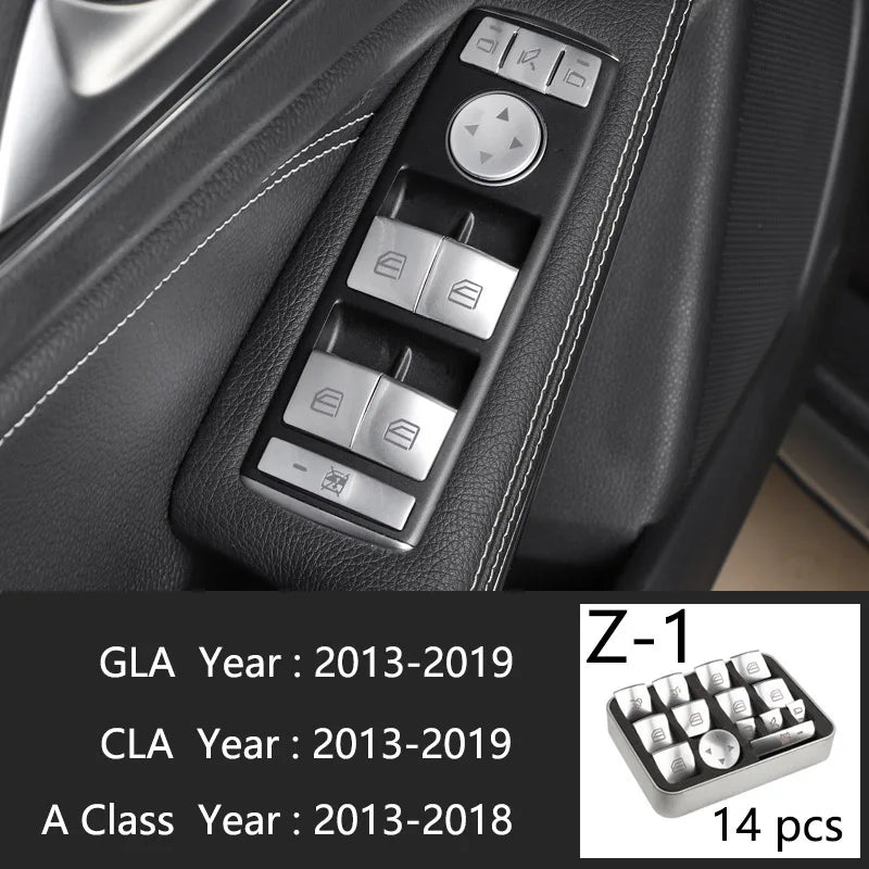 Carbon Fiber For Mercedes A GLA CLA Class W176 X156 C117 Car Interior Gearshift AC CD Panel Door Armrest Cover Trim Accessories