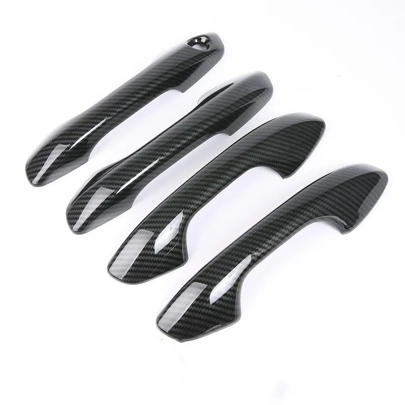 For Kia Rio 4 X-line 2017 2018 2019 2020 ABS Chrome Carbon Fiber Door Handle Cover Trims Car Decoration Styling Accessories