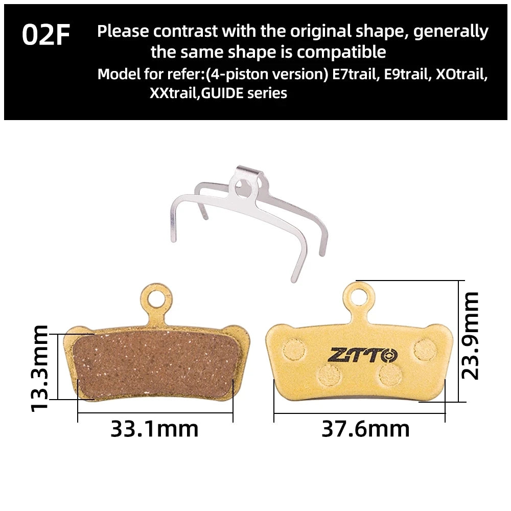 BIKEIN 4 Pairs Resin/ceramic/all metal Bike Disc Brake Pads 