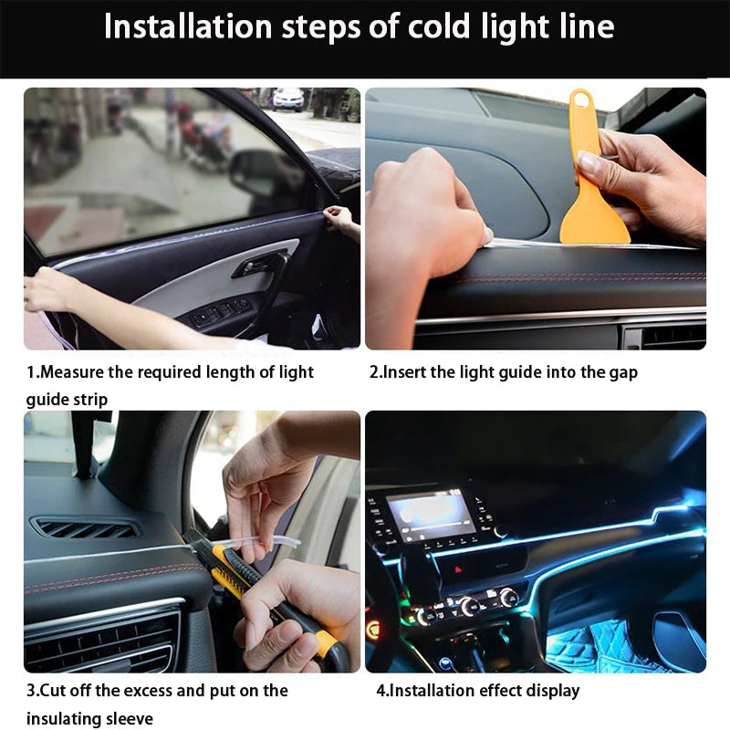 1/2/3/4/5M Car Interior Led Decorative Lamp EL Wiring Neon S