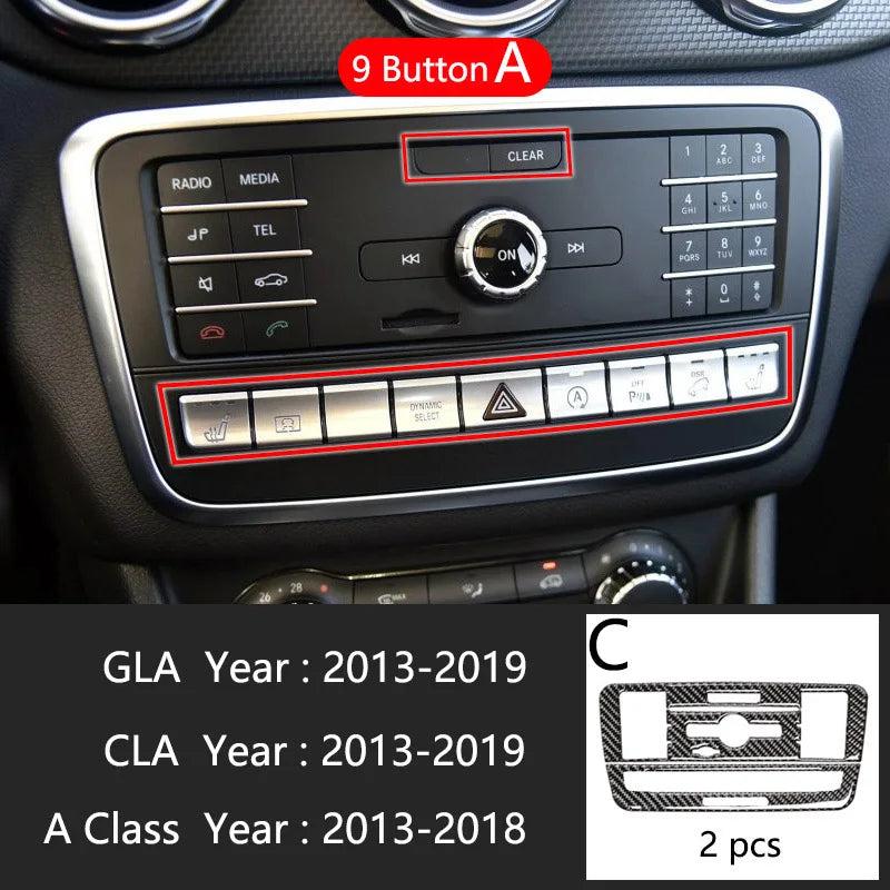 For Mercedes Benz A Class W176 GLA X156 CLA Accessories Car Interior Air Conditioning CD Console Panel Cover Trim Car Styling