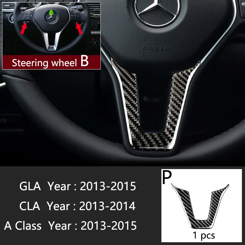 Carbon Fiber For Mercedes A GLA CLA Class W176 X156 C117 Car Interior Gearshift AC CD Panel Door Armrest Cover Trim Accessories