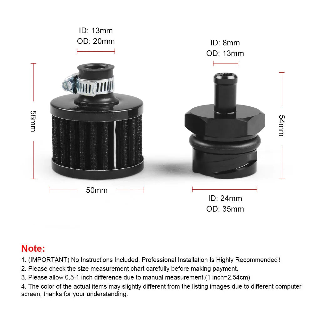 Billet Valve Cover Oil Cap Breather Fitting With Filter for 