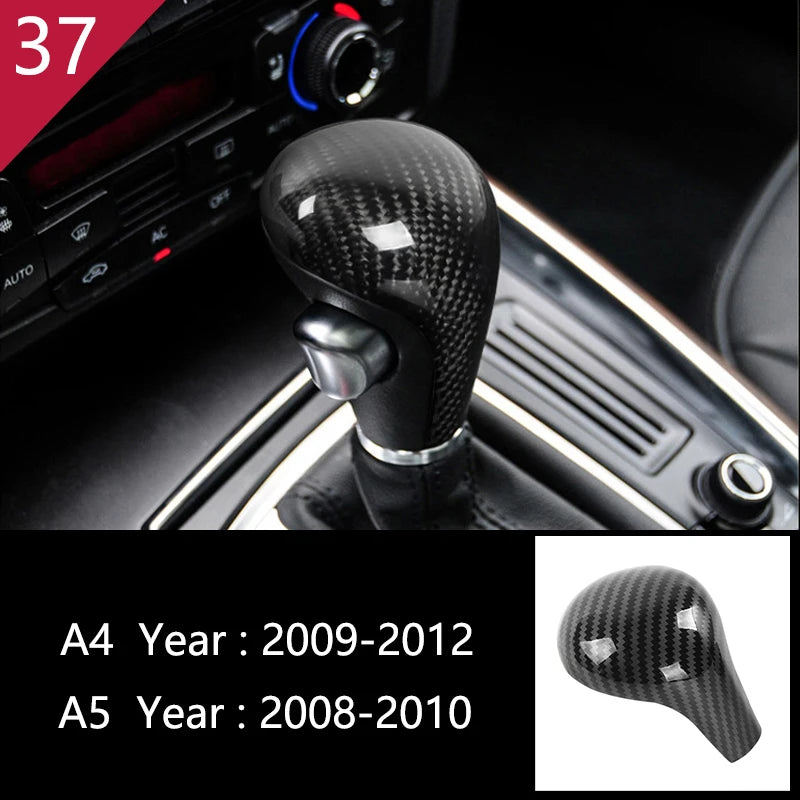 Carbon Fiber For Audi A4 B8 A5 Car Gearshift Air Conditioning Outlet CD Button Panel Frame Cover Trim Sticker Auto Accessories