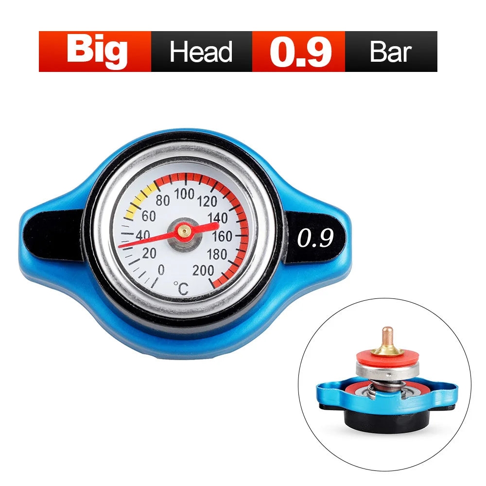 For Motorcycles Car Racing Radiator Cap Tank Cover Head Thermometer Water Temperature Gauge 0.9 1.1 1.3 1.8Bar with Utility Safe