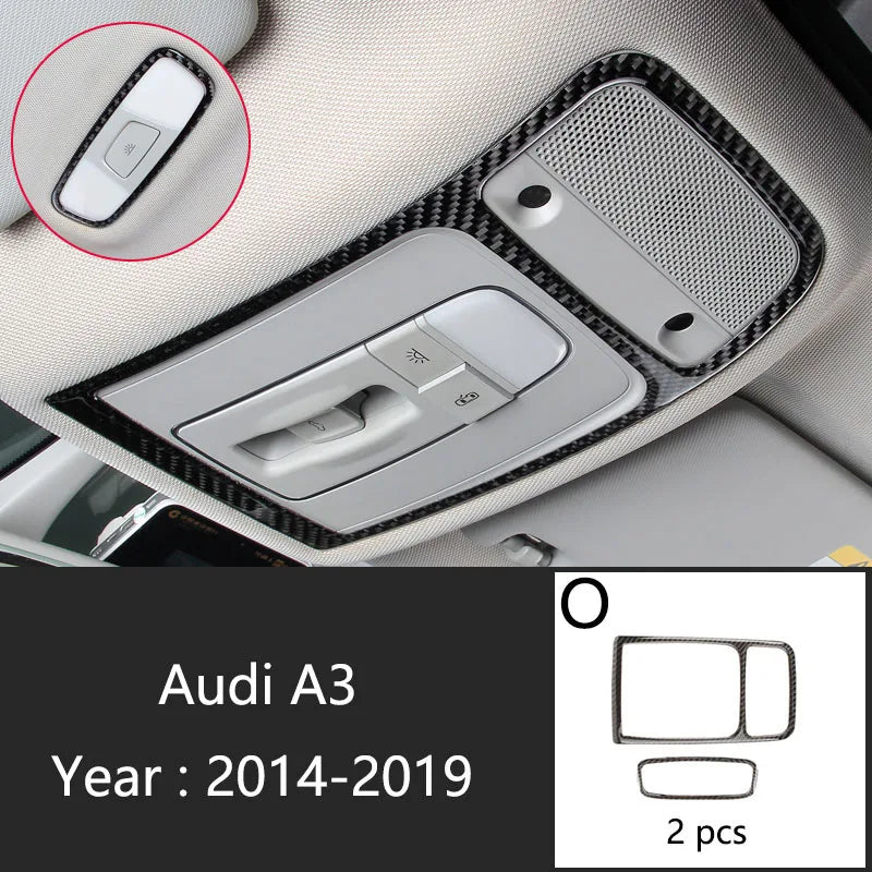 Carbon Fiber For Audi A3 8V S3 Car Interior Gearshift Air Conditioning CD Panel Door Armrest Cover Trim Stickers Accessories
