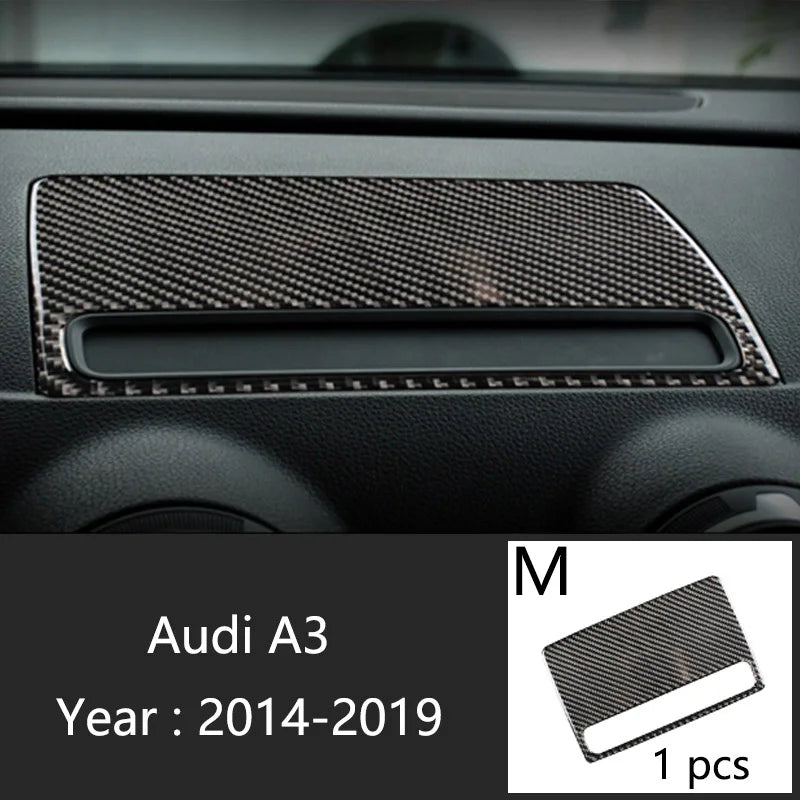 Carbon Fiber For Audi A3 8V S3 Car Interior Gearshift Air Conditioning CD Panel Door Armrest Cover Trim Stickers Accessories