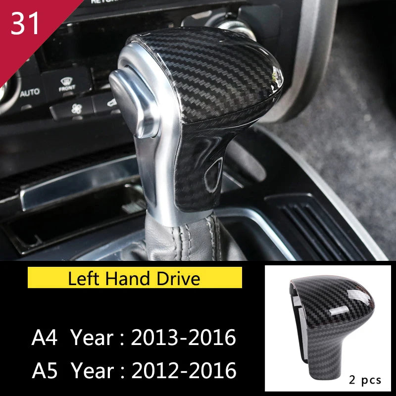 Carbon Fiber For Audi A4 B8 A5 Car Gearshift Air Conditioning Outlet CD Button Panel Frame Cover Trim Sticker Auto Accessories