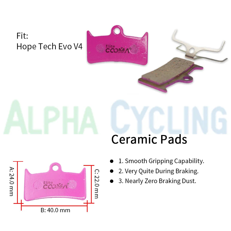 4 Pairs Ceramic Bicycle Disc Brake Pads for Hope Tech Evo V4