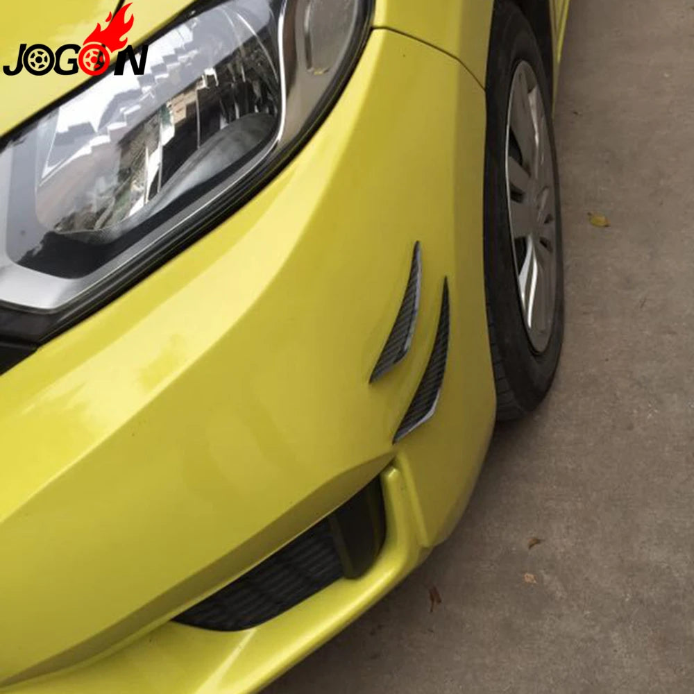 4Pcs Carbon Fiber Car Side Fins Canards Stickers Car Bumper 