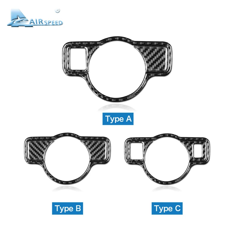 Airspeed Carbon Fiber Headlight Switch Stickers For Mercedes