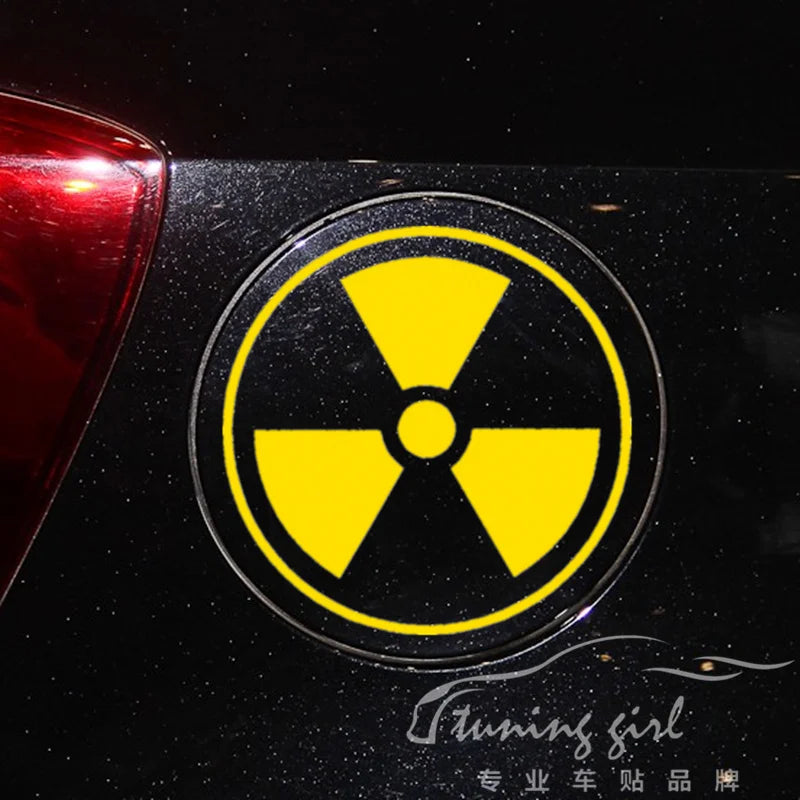 Car Stickers Caution Radiation Hazard Danger Warning Sign Re