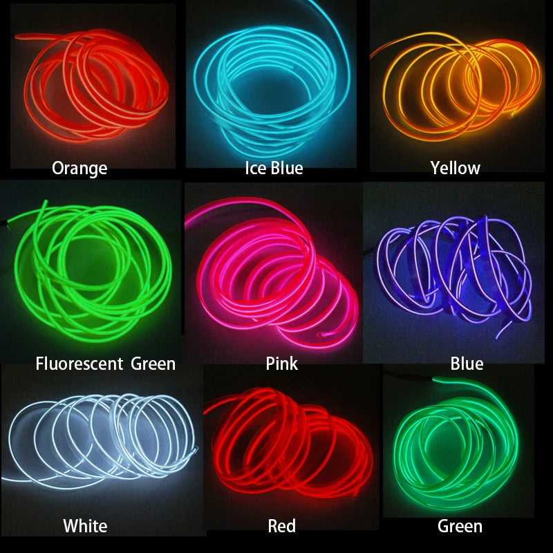 1M/2M/3M/5M Car Interior Led Decorative Lamp EL Wiring Neon 