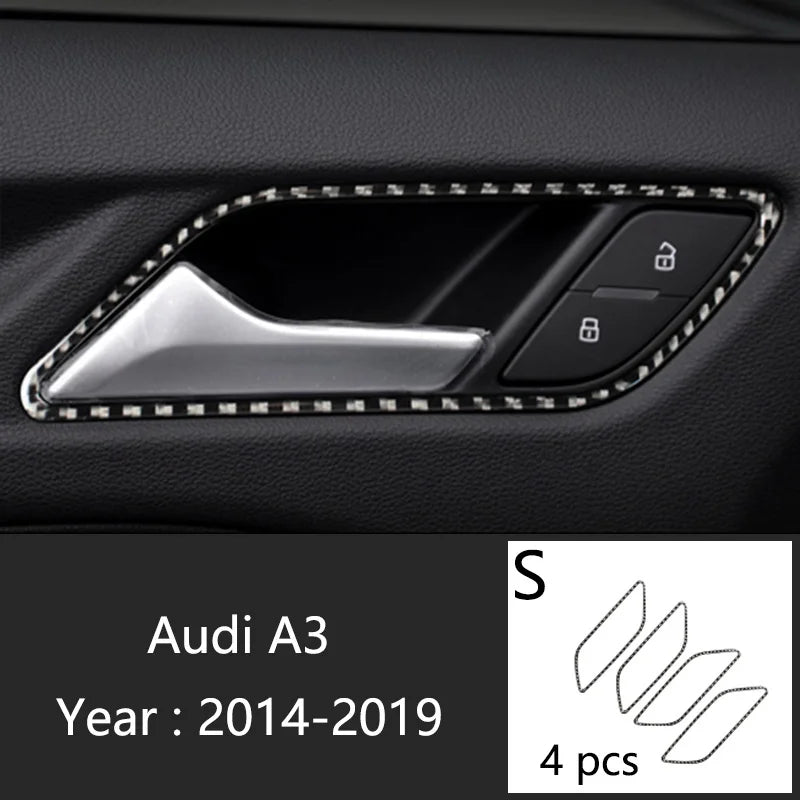 Carbon Fiber For Audi A3 8V S3 Car Interior Gearshift Air Conditioning CD Panel Door Armrest Cover Trim Stickers Accessories