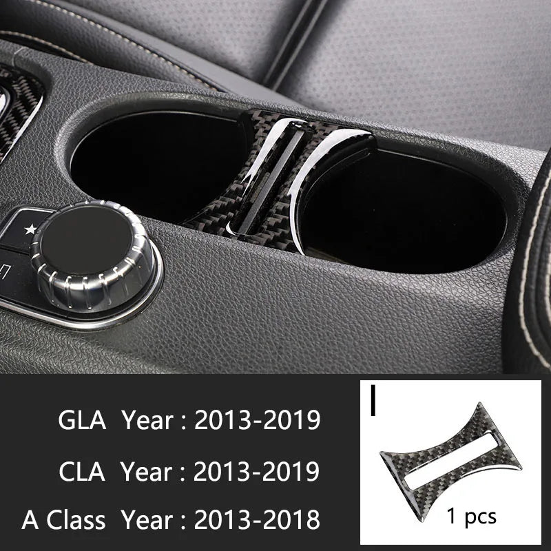 Carbon Fiber For Mercedes A GLA CLA Class W176 X156 C117 Car Interior Gearshift AC CD Panel Door Armrest Cover Trim Accessories