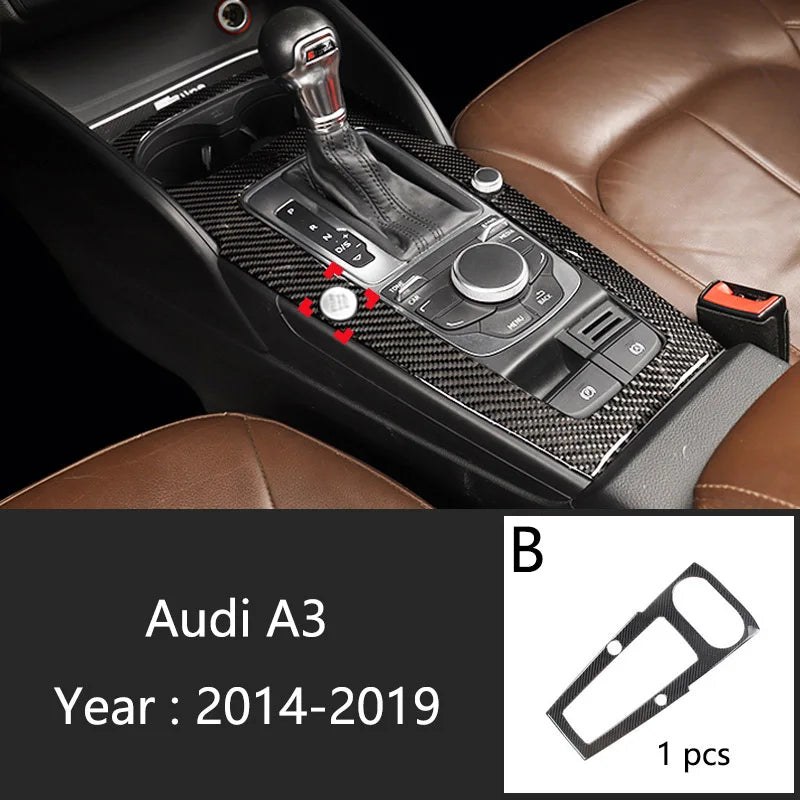 Carbon Fiber For Audi A3 8V S3 Car Interior Gearshift Air Conditioning CD Panel Door Armrest Cover Trim Stickers Accessories