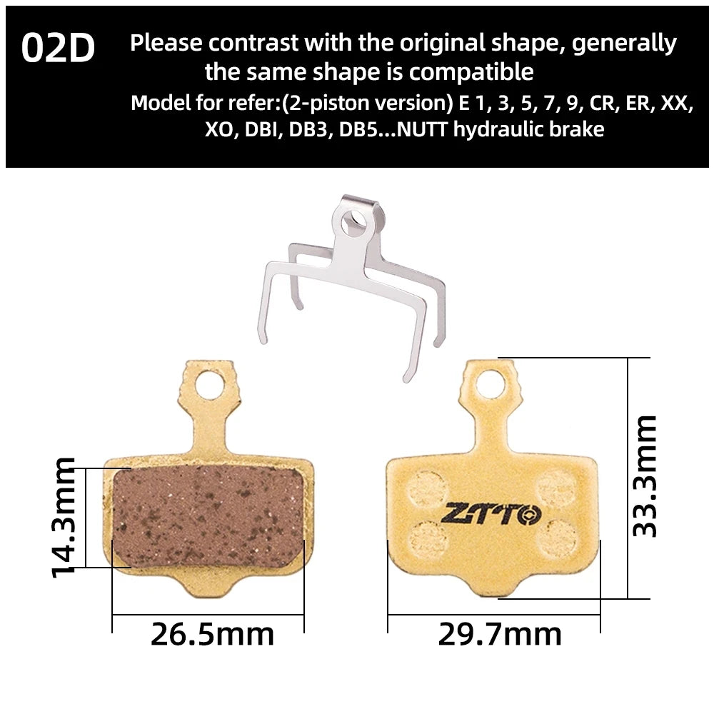4 Pairs Resin/Ceramic/Full Metal Bike Disc Brake Pads For Av