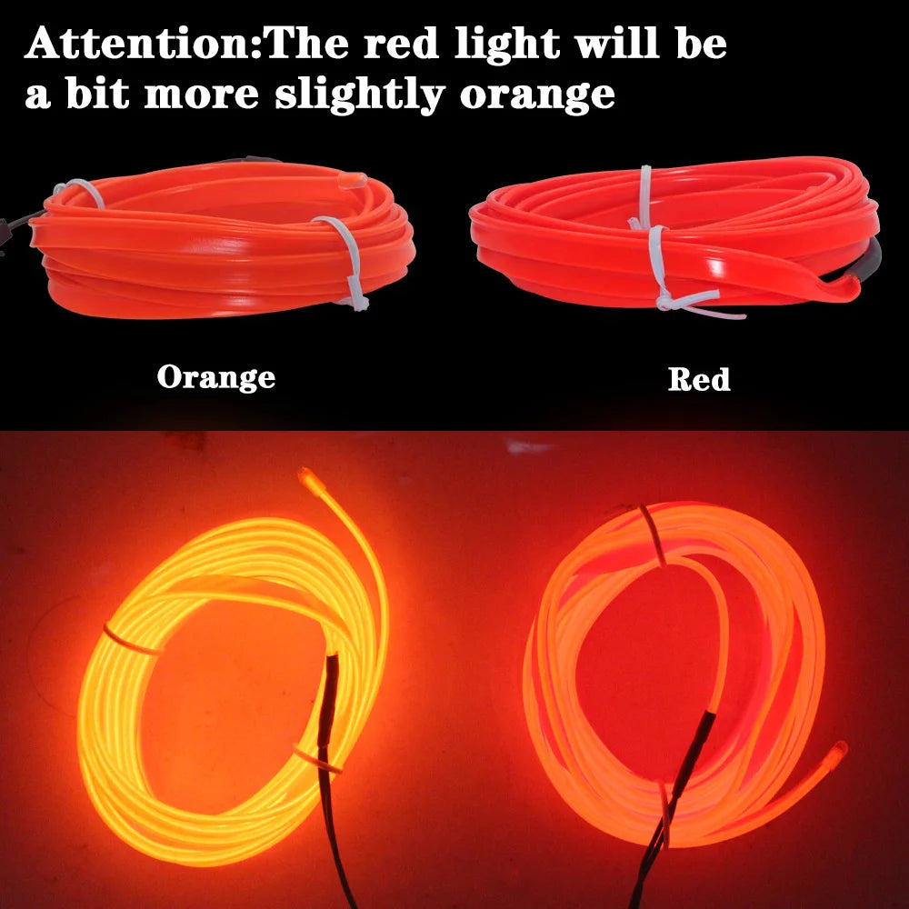 1M/2M/3M/5M Car Interior Led Decorative Lamp EL Wiring Neon 