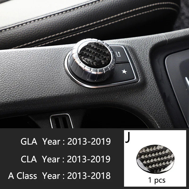 Carbon Fiber For Mercedes A GLA CLA Class W176 X156 C117 Car Interior Gearshift AC CD Panel Door Armrest Cover Trim Accessories