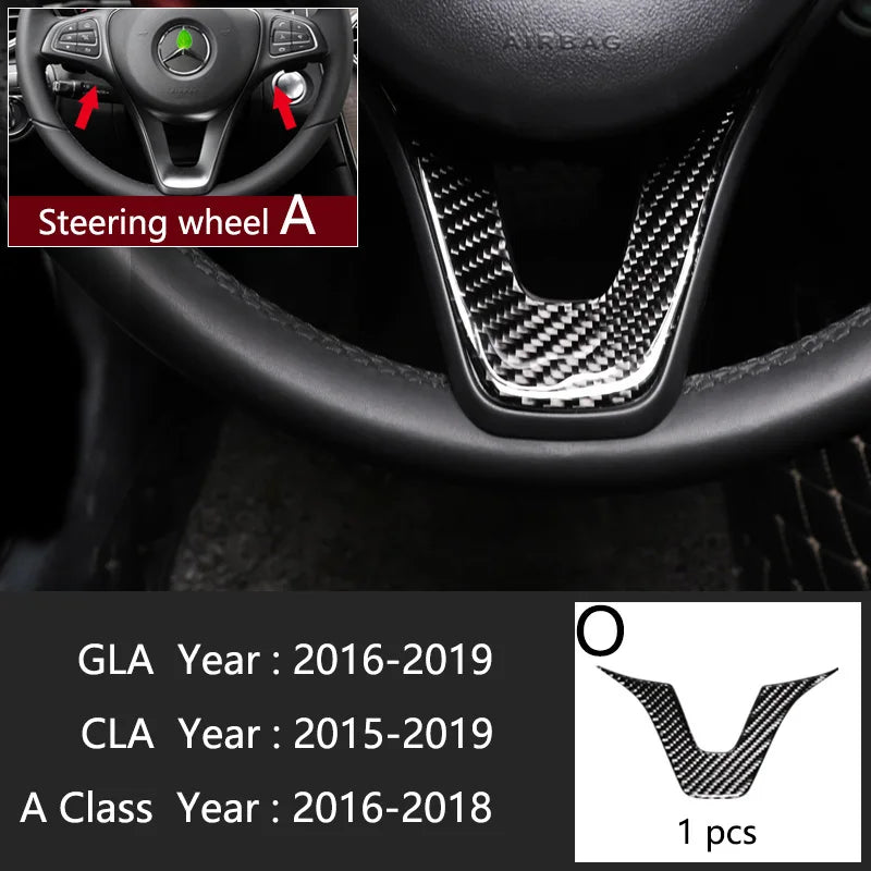 Carbon Fiber For Mercedes A GLA CLA Class W176 X156 C117 Car Interior Gearshift AC CD Panel Door Armrest Cover Trim Accessories