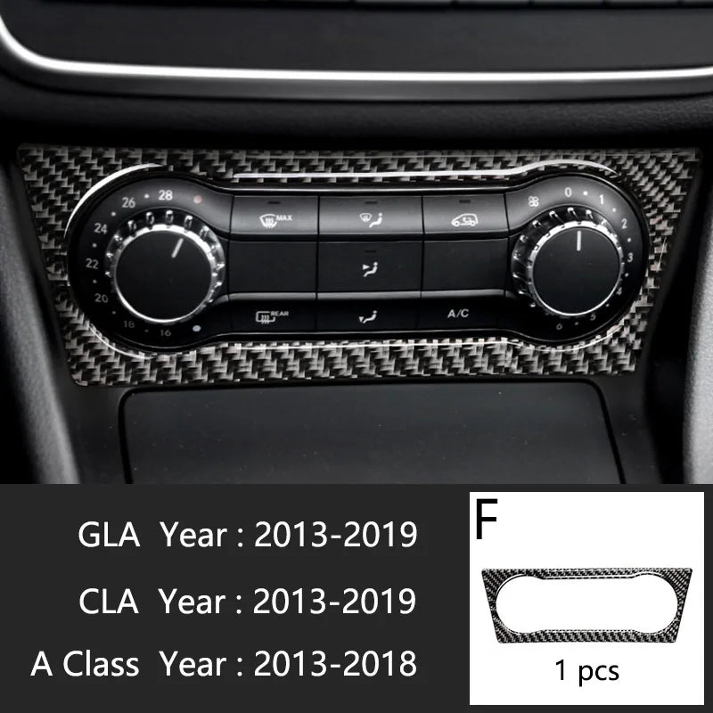 Carbon Fiber For Mercedes A GLA CLA Class W176 X156 C117 Car Interior Gearshift AC CD Panel Door Armrest Cover Trim Accessories