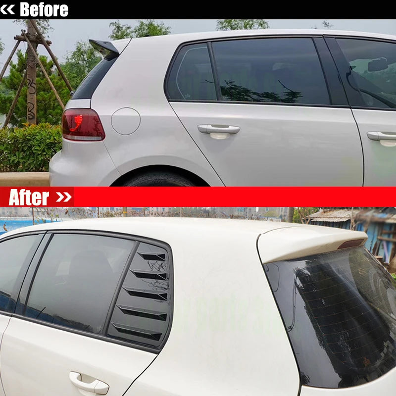 Exterior Car Rear Windows Triangle Louver Cover Stickers For