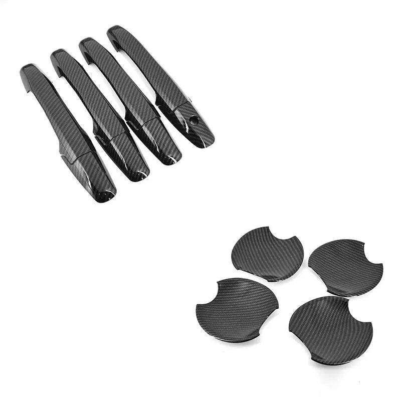 For Honda Civic 2006 2007 2008 2009 2010 2011 Carbon Fiber Chrome Car Door Handle Cover Decor Trim Styling Accessories