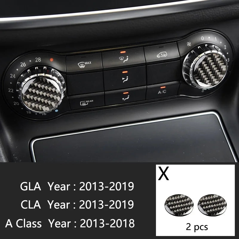 Carbon Fiber For Mercedes A GLA CLA Class W176 X156 C117 Car Interior Gearshift AC CD Panel Door Armrest Cover Trim Accessories