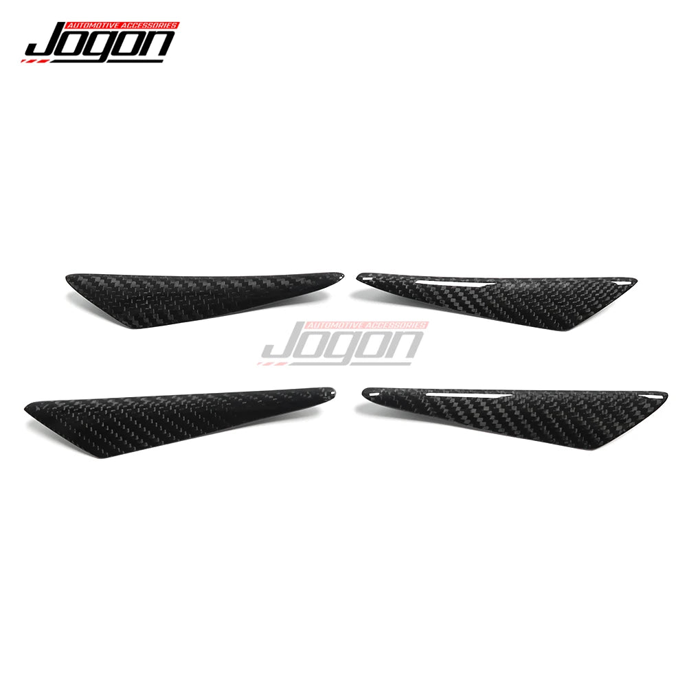 4Pcs Carbon Fiber Car Side Fins Canards Stickers Car Bumper 