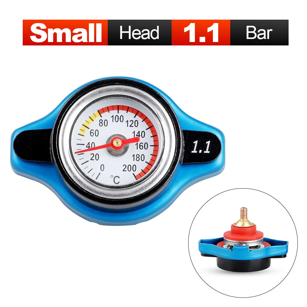 For Motorcycles Car Racing Radiator Cap Tank Cover Head Thermometer Water Temperature Gauge 0.9 1.1 1.3 1.8Bar with Utility Safe