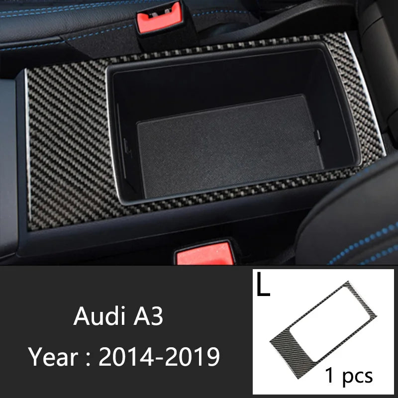 Carbon Fiber For Audi A3 8V S3 Car Interior Gearshift Air Conditioning CD Panel Door Armrest Cover Trim Stickers Accessories