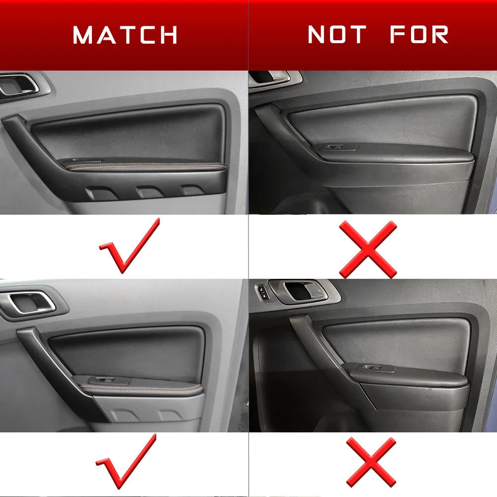 4Pcs Carbon Fiber Color Car Interior Door Handle Cover Trim 