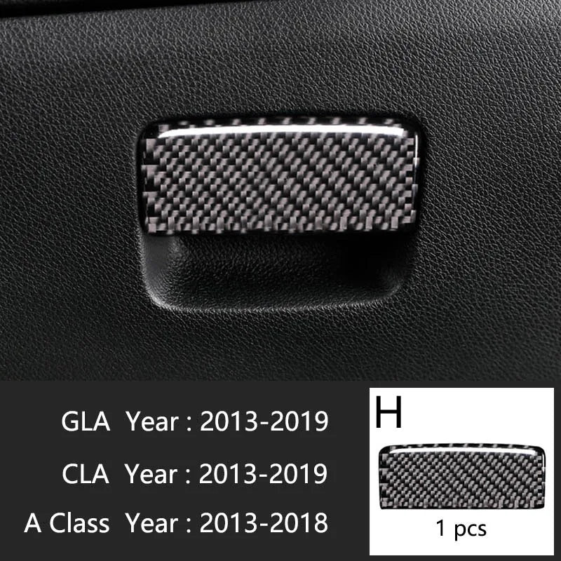 Carbon Fiber For Mercedes A GLA CLA Class W176 X156 C117 Car Interior Gearshift AC CD Panel Door Armrest Cover Trim Accessories