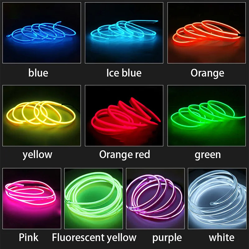 1/2/3/4/5M Car Interior Led Decorative Lamp EL Wiring Neon S