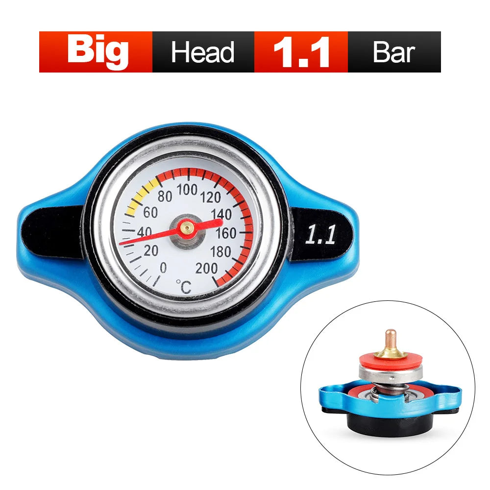 For Motorcycles Car Racing Radiator Cap Tank Cover Head Thermometer Water Temperature Gauge 0.9 1.1 1.3 1.8Bar with Utility Safe