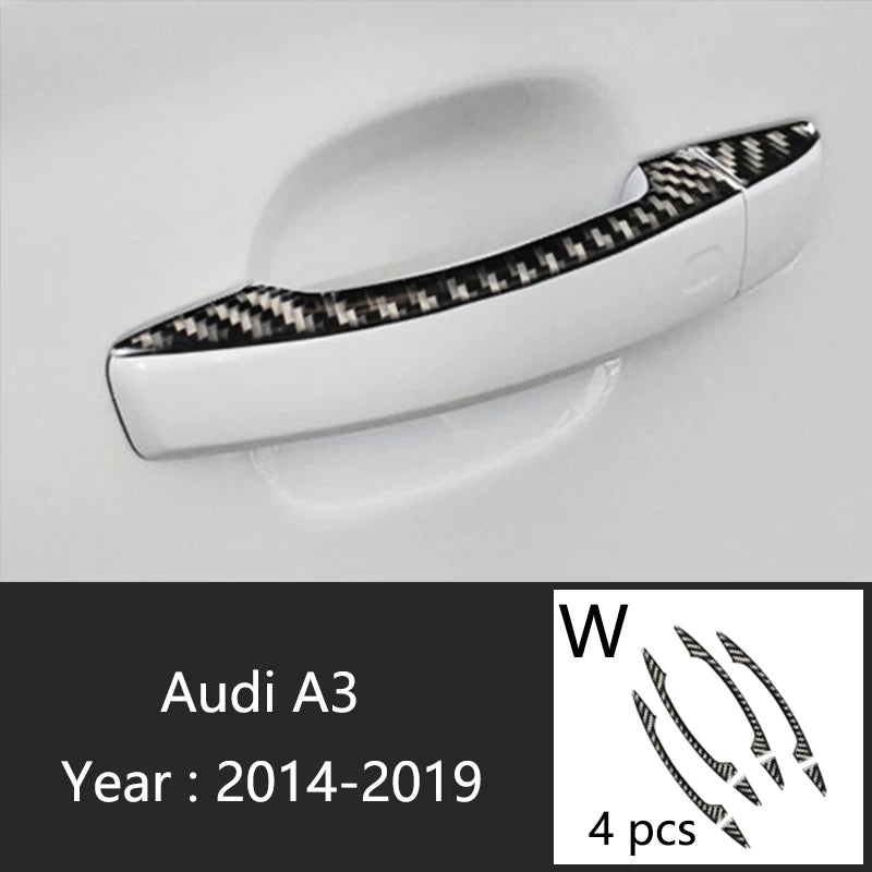 Carbon Fiber For Audi A3 8V S3 Car Interior Gearshift Air Conditioning CD Panel Door Armrest Cover Trim Stickers Accessories