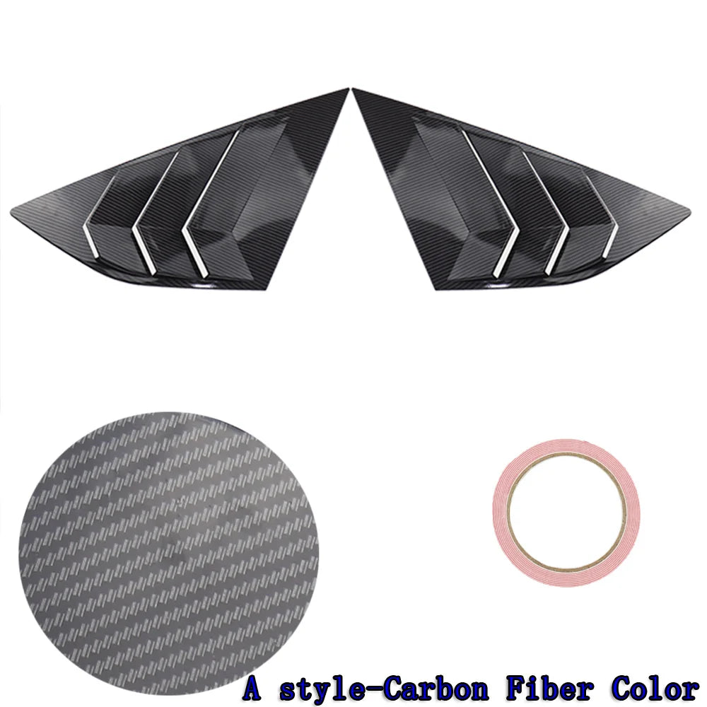 Rear Quarter Window Louvers Panel Side Tuyere Vent Cover Sticker Trim fit for Ford Focus 2012-2018 ST RS Hatchback MK3 ABS 1Pair