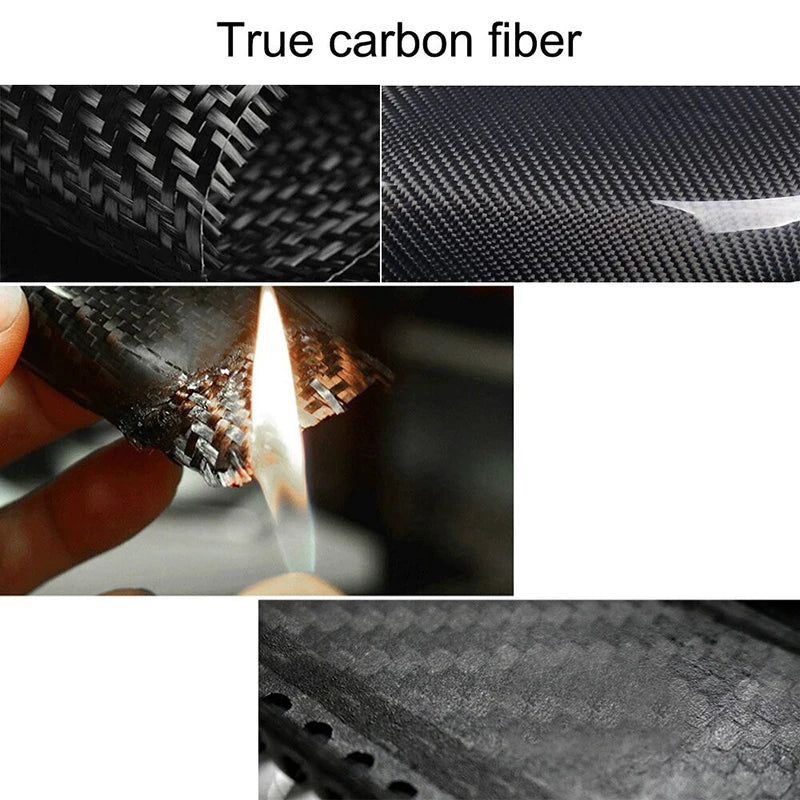 4pcs Car Door Handle Stickers Set Real Carbon Fiber Anti-scr