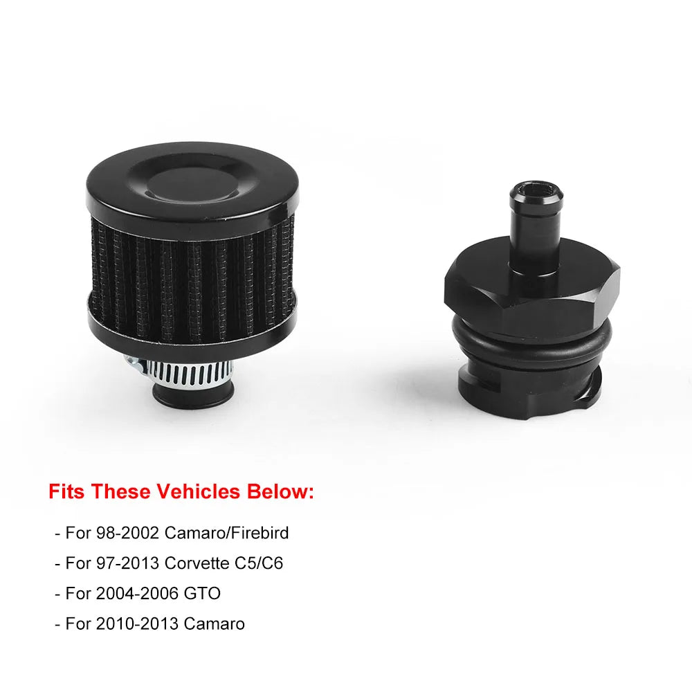 Billet Valve Cover Oil Cap Breather Fitting With Filter for 