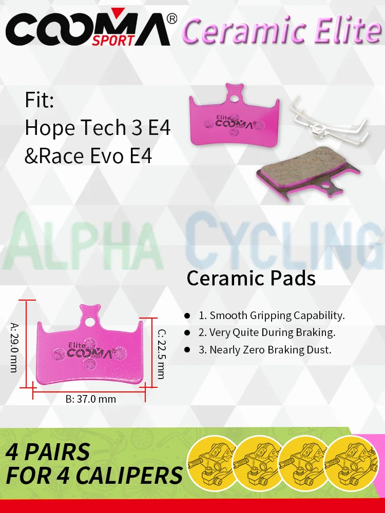 4 Pairs 8 PCS Ceramic Bicycle Brake Pads for SRAM Avid Shima