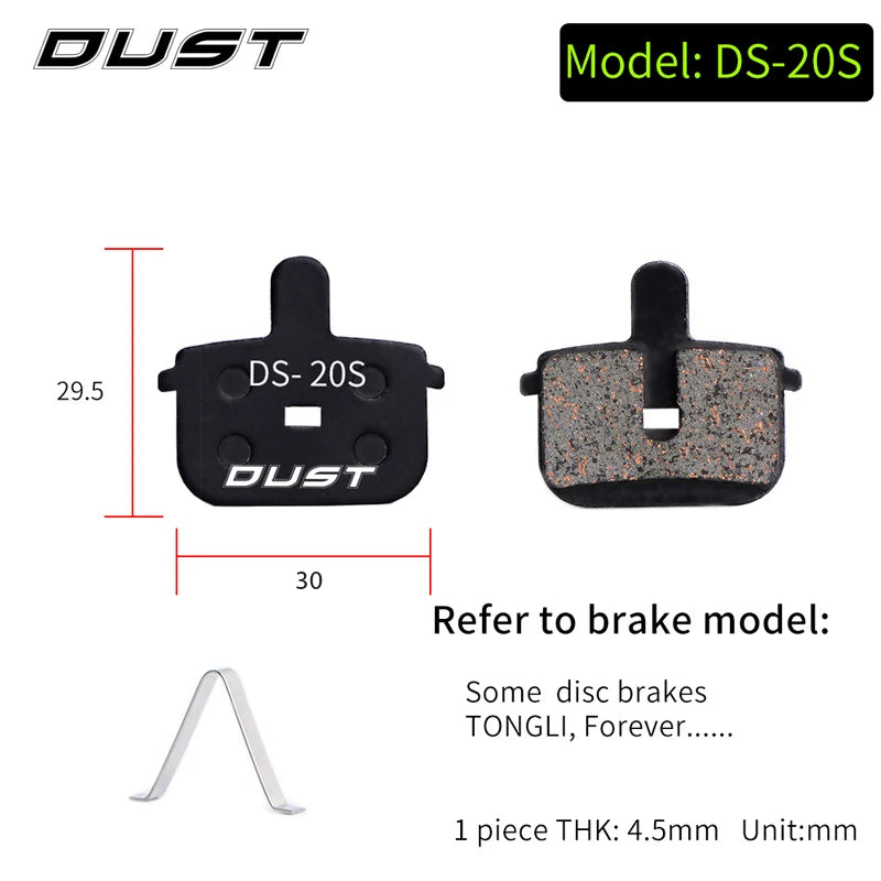 DUST 1Pair Semi-Metal Bicycle Hydraulic Disc Brake Pad MTB Mountain Bike Parts for SHIMANO XT XTR M315 SRAM Avid BB5 BB7 E1 E3