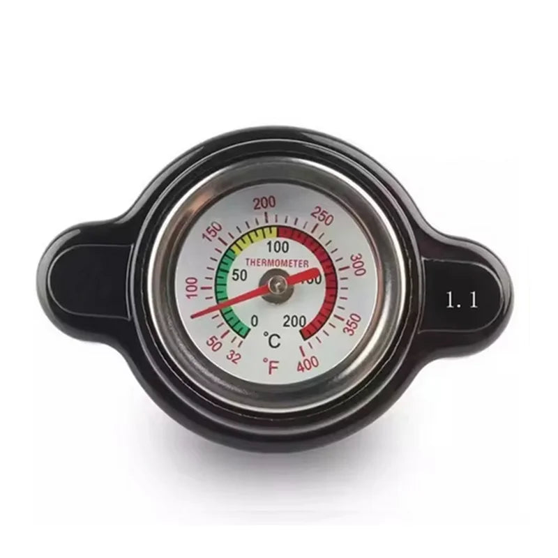 1.8 Bar High Pressure Radiator Cap 25.6Psi With Temperature Gauge For Honda Yamaha Kawasaki Suzuki Polaris Ranger Motorcycle ATV