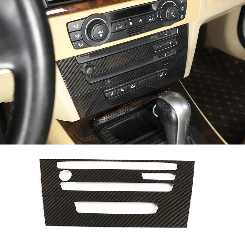 For BMW 3 Series E90 2005-2012 Car Carbon Fiber Interior Decoration Cover Stickers Dashboard Console Gear Shift Door Handle Trim