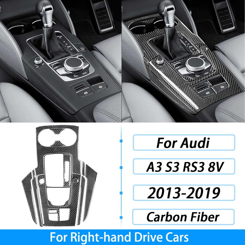 For Audi A3 S3 RS3 8V 2013-2019 Accessories Carbon Fiber Center Console Dashboard Air Vent Panel Trim Set Car Interior Sticker
