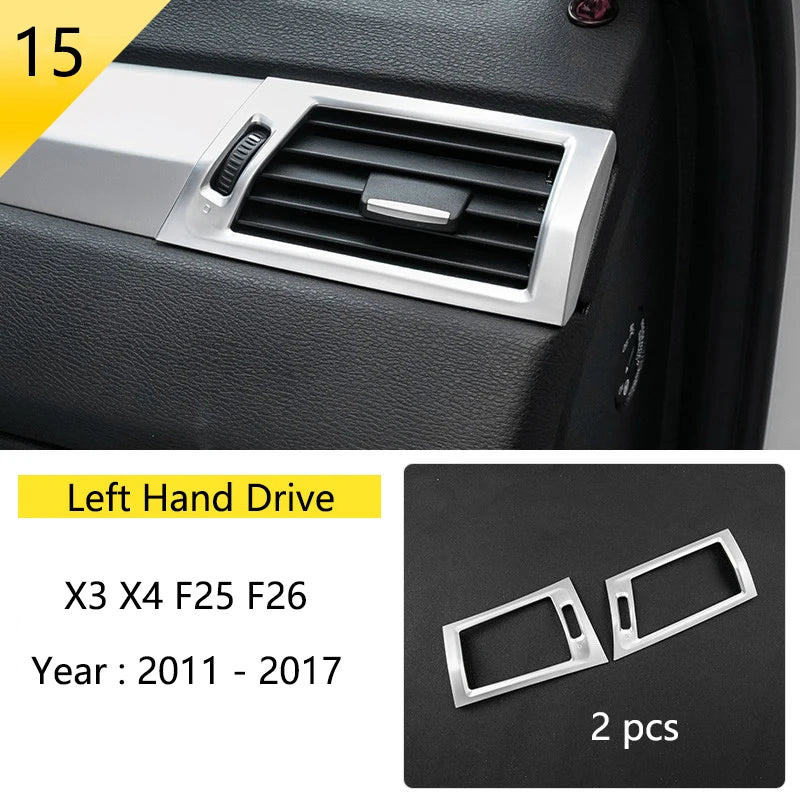 Accessories for BMW X3 X4 F25 F26 Car Inner Gearshift Air Conditioning CD Panel Door Armrest Cover Trim Decorative Car Stickers
