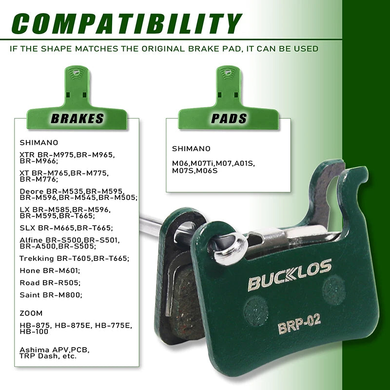 BUCKLOS Bike Brake Pads for SHIMANO A01S M535 M07 MTB Road C
